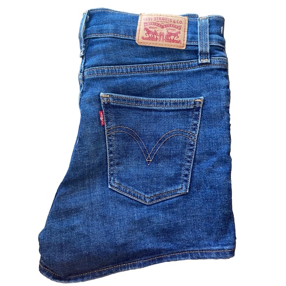 Levi dark wash Jean shorts: - Picture 2 of 5
